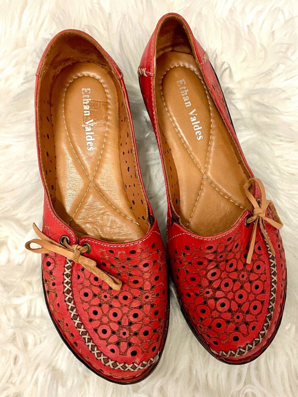 Ethan Valdes Darling Flats Red Leather
